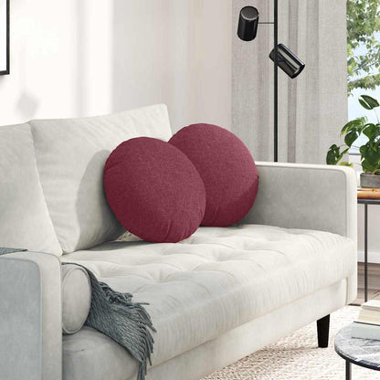 Cuscini per Seduta 2 pcs Rosso Vino Ã˜40 x 13 cm Tessuto