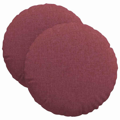 Cuscini per Seduta 2 pcs Rosso Vino Ã˜40 x 13 cm Tessuto