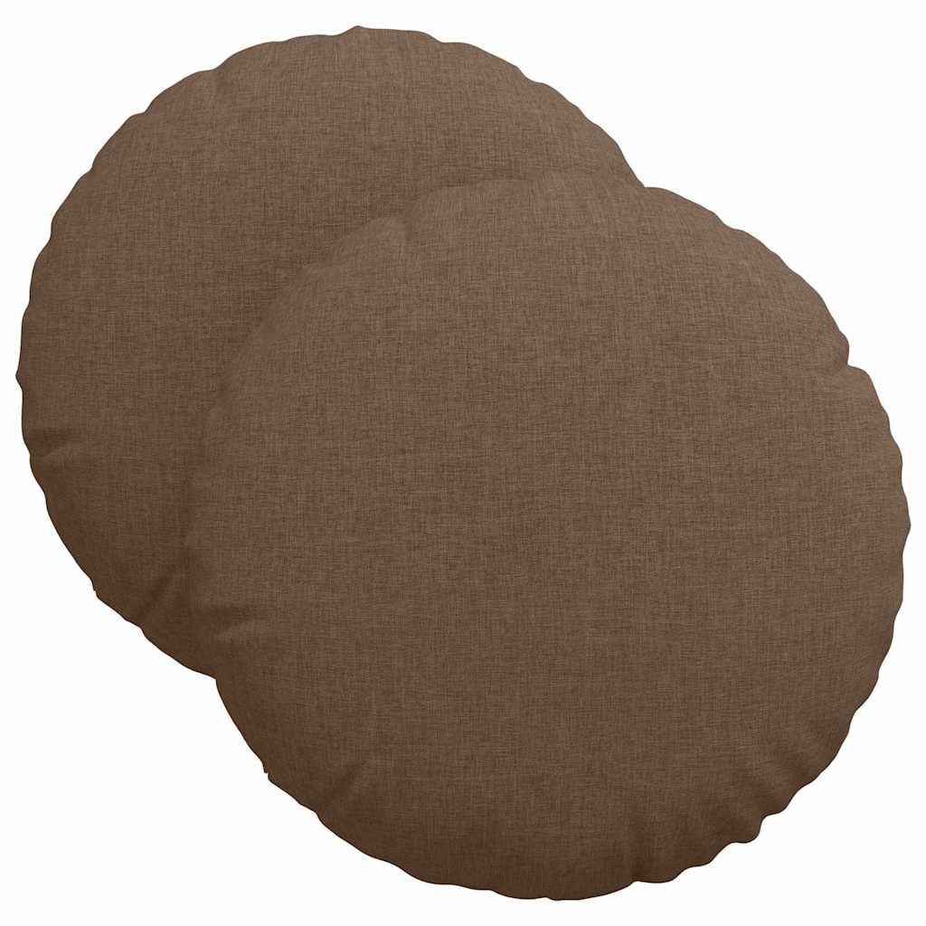 Cuscini per Seduta 2 pcs Marrone Ã˜40 x 13 cm Tessuto