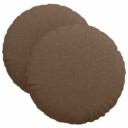 Cuscini per Seduta 2 pcs Marrone Ã˜40 x 13 cm Tessuto