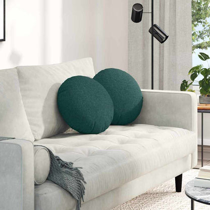 Cuscini per Seduta 2 pcs Verde Scuro Ã˜40 x 13 cm Tessuto