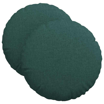 Cuscini per Seduta 2 pcs Verde Scuro Ã˜40 x 13 cm Tessuto