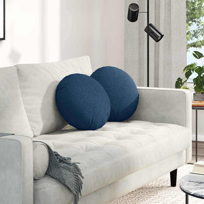 Cuscini per Seduta 2 pcs Blu Ã˜40 x 13 cm Tessuto