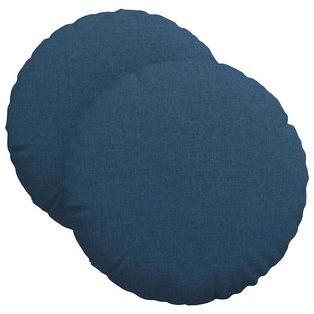 Cuscini per Seduta 2 pcs Blu Ã˜40 x 13 cm Tessuto