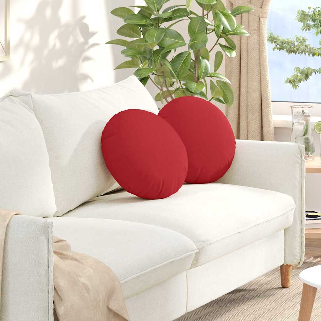 Cuscini per Seduta 2 pcs Rosso Ã˜40 x 13 cm Tessuto