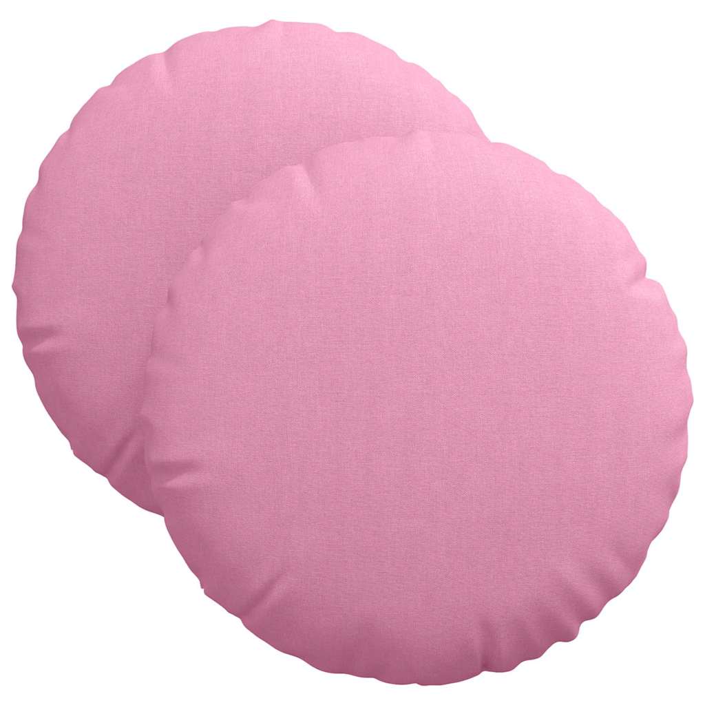 Cuscini per Seduta 2 pcs Rosa Ã˜40 x 13 cm Tessuto