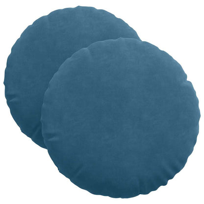Cuscini per Seduta 2 pcs Blu Ã˜ 40 x 13 cm Velluto