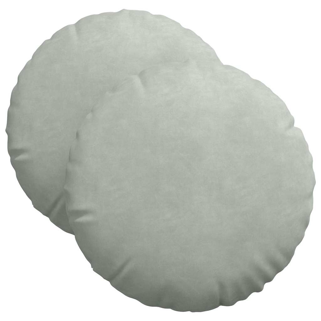 Cuscini per Seduta 2 pcs Grigio chiaro Ã˜ 40 x 13 cm Velluto
