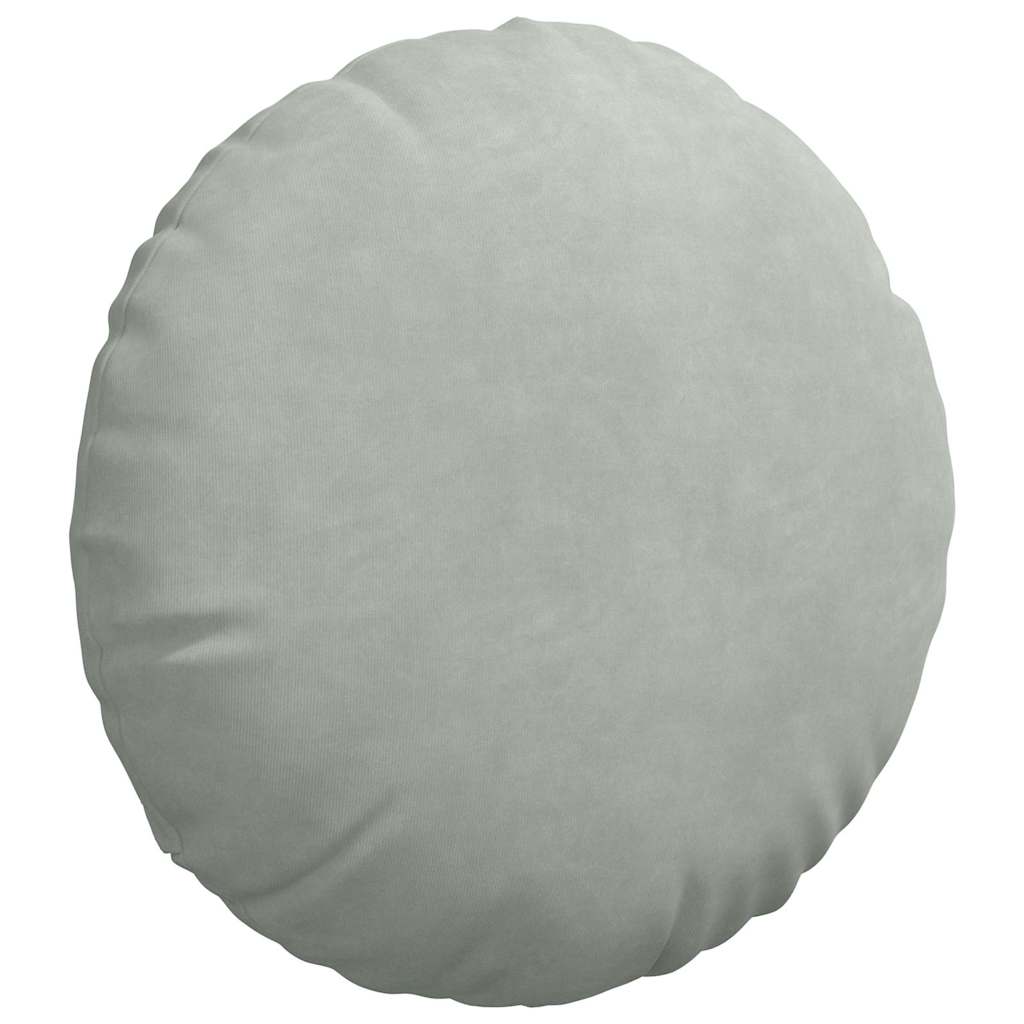 Cuscini per Seduta 2 pcs Grigio chiaro Ã˜ 40 x 13 cm Velluto