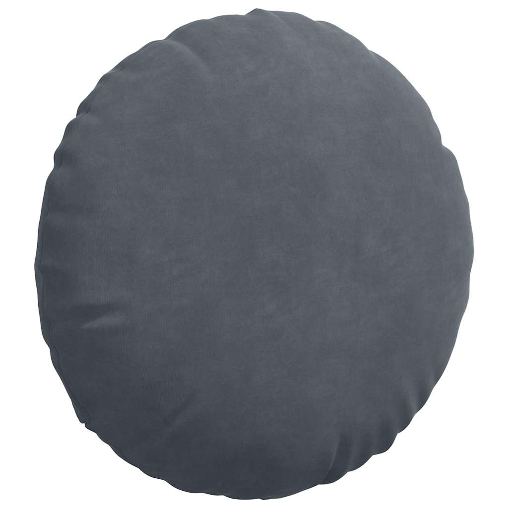 Cuscini per Seduta 2 pcs Grigio scuro Ã˜ 40 x 13 cm Velluto