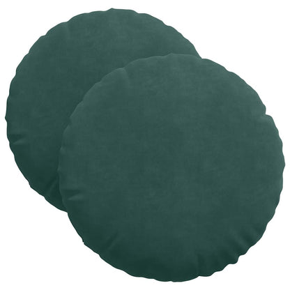 Cuscini per Seduta 2 pcs Verde Scuro Ã˜ 40 x 13 cm Velluto