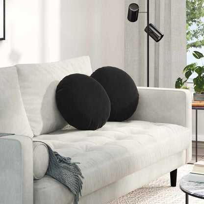 Cuscini per Seduta 2 pcs Nero Ã˜ 40 x 13 cm Velluto