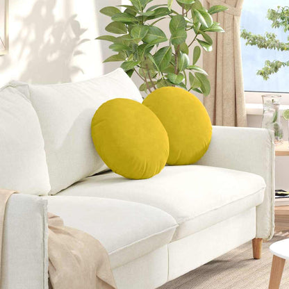 Cuscini per Seduta 2 pcs Giallo Ã˜ 40 x 13 cm Velluto