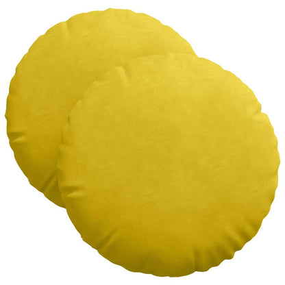 Cuscini per Seduta 2 pcs Giallo Ã˜ 40 x 13 cm Velluto