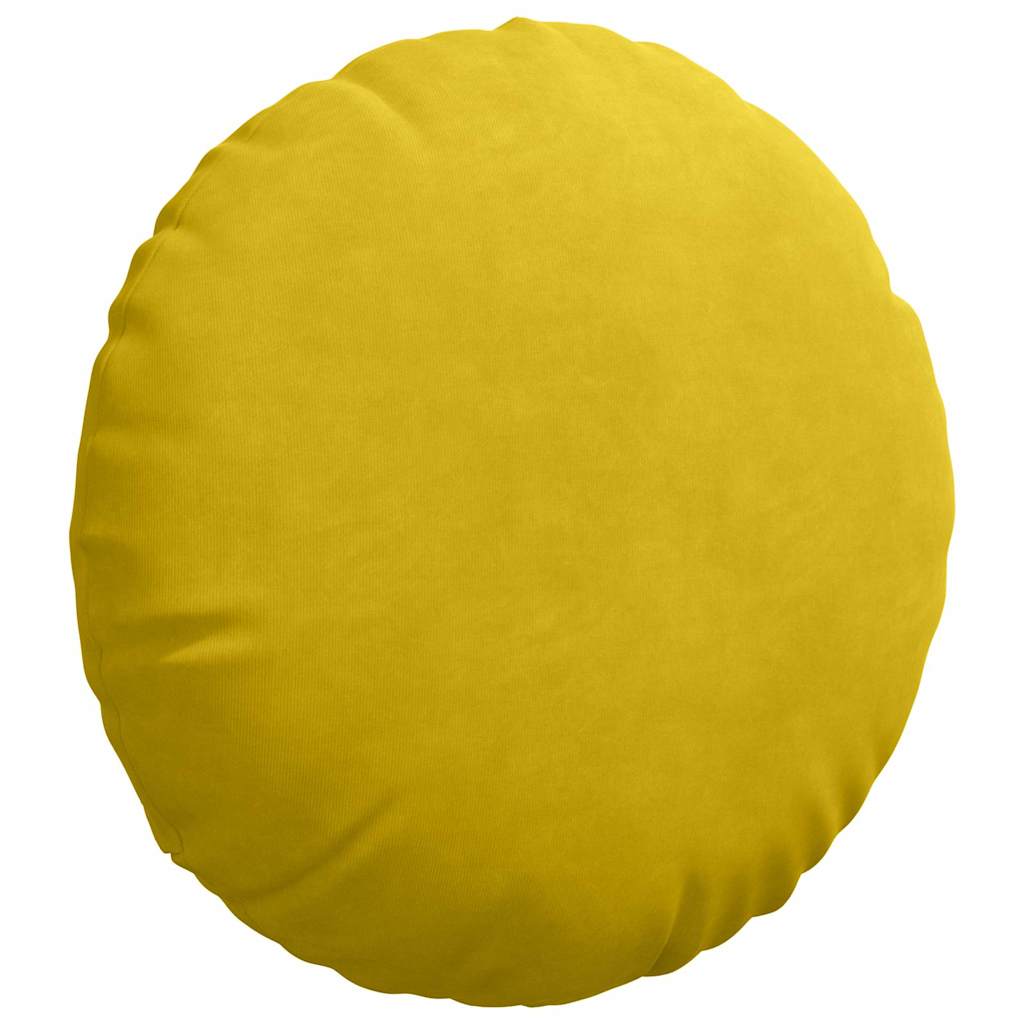 Cuscini per Seduta 2 pcs Giallo Ã˜ 40 x 13 cm Velluto