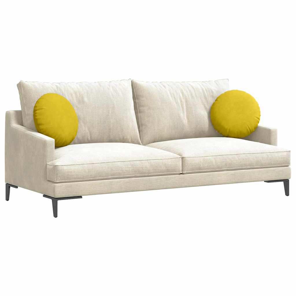 Cuscini per Seduta 2 pcs Giallo Ã˜ 40 x 13 cm Velluto