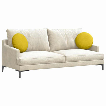 Cuscini per Seduta 2 pcs Giallo Ã˜ 40 x 13 cm Velluto