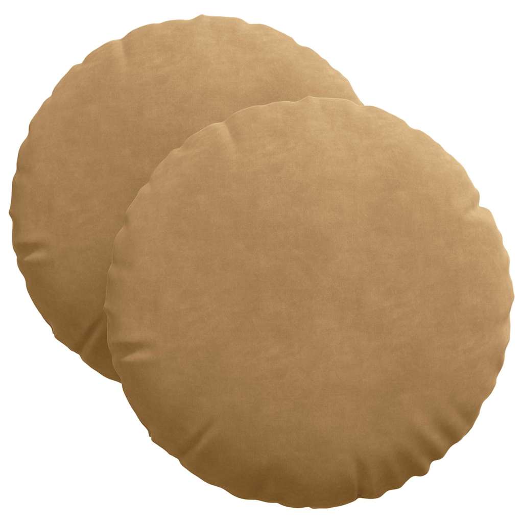 Cuscini per Seduta 2 pcs Marrone Ã˜ 40 x 13 cm Velluto