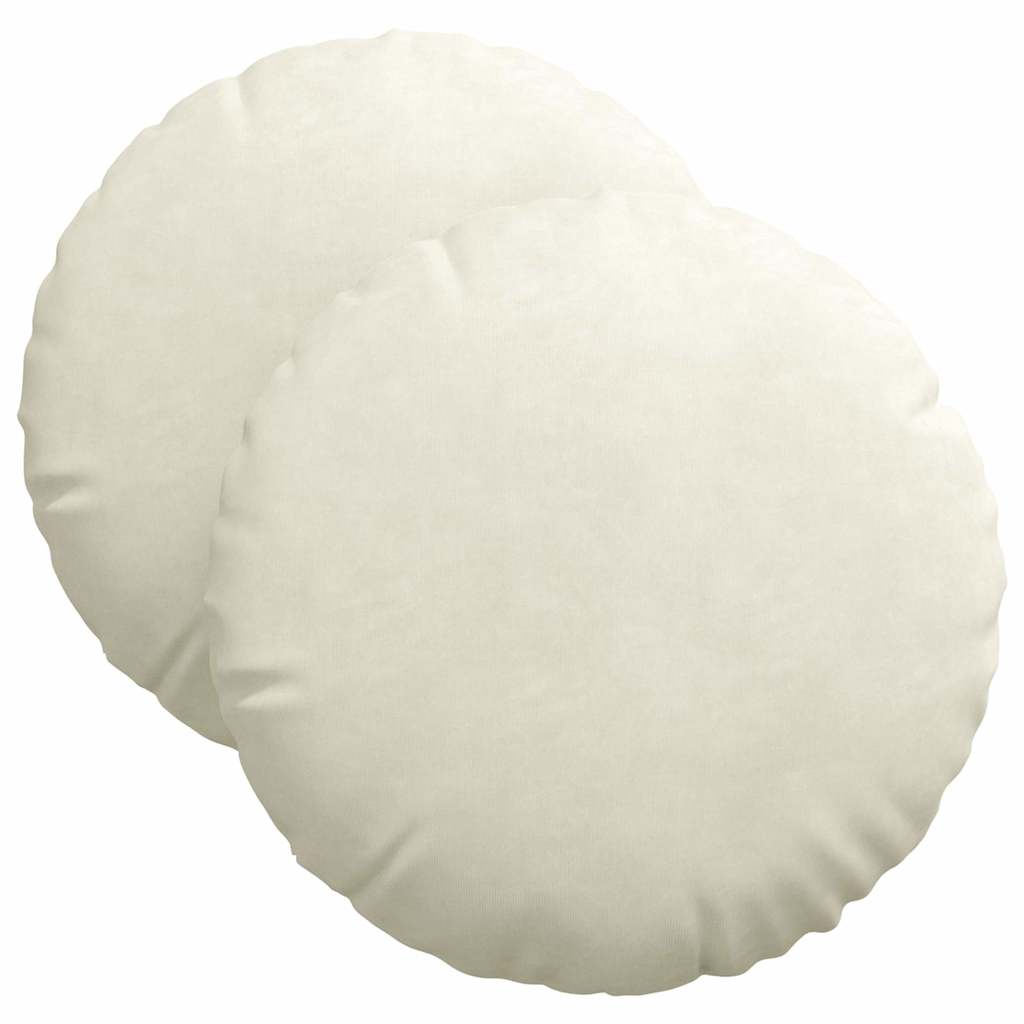 Cuscini per Seduta 2 pcs Crema Ã˜ 40 x 13 cm Velluto