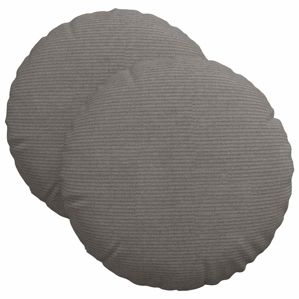 Cuscini per Seduta 2 pcs Grigio chiaro Ã˜ 40 cm Tessuto in Cords