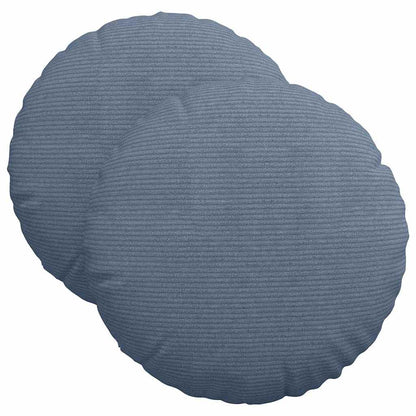 Cuscini per Seduta 2 pcs Blu Ã˜ 40 cm Tessuto in Cords