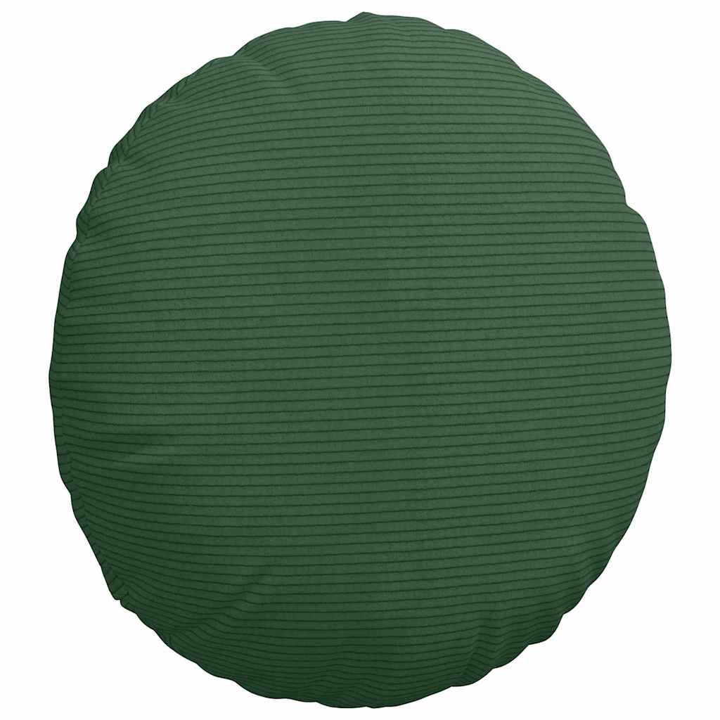 Cuscini per Seduta 2 pcs Verde Scuro Ã˜ 40 cm Tessuto in Cords