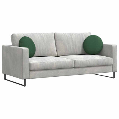 Cuscini per Seduta 2 pcs Verde Scuro Ã˜ 40 cm Tessuto in Cords