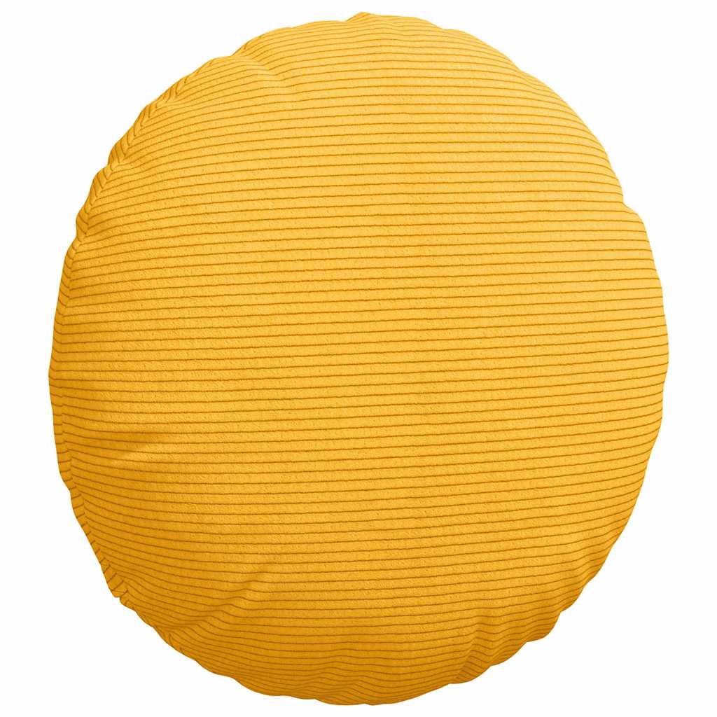 Cuscini per Seduta 2 pcs Giallo Chiaro Ã˜ 40 cm Tessuto in Cords