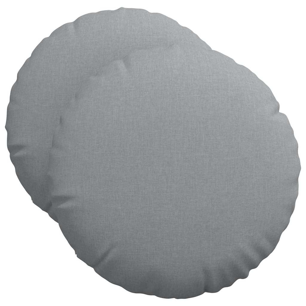 Cuscini per Seduta 2 pcs Grigio chiaro Ã˜50 x 19 cm Tessuto