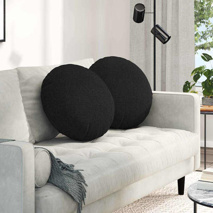 Cuscini per Seduta 2 pcs Nero Ã˜50 x 19 cm Tessuto
