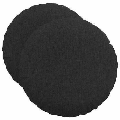 Cuscini per Seduta 2 pcs Nero Ã˜50 x 19 cm Tessuto