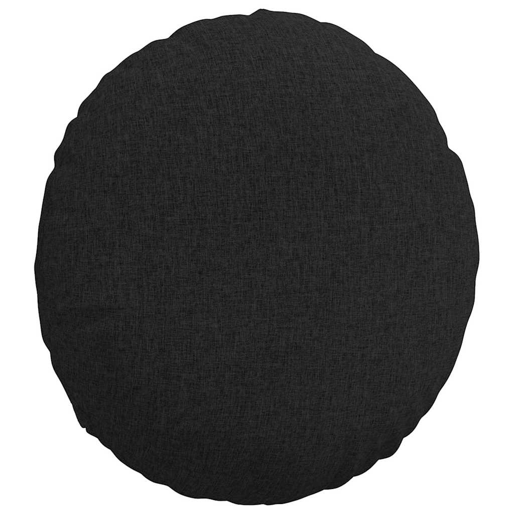Cuscini per Seduta 2 pcs Nero Ã˜50 x 19 cm Tessuto