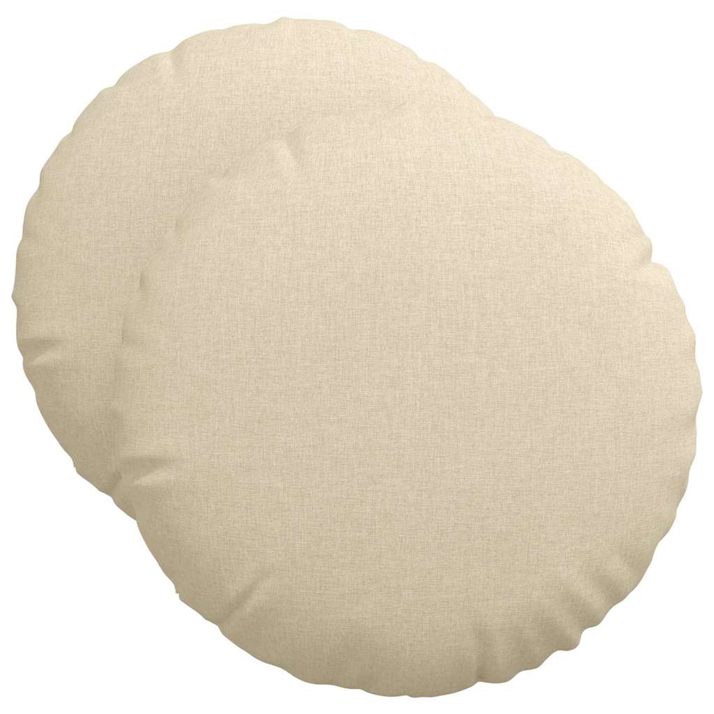 Cuscini per Seduta 2 pcs Crema Ã˜50 x 19 cm Tessuto