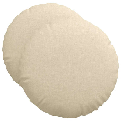 Cuscini per Seduta 2 pcs Crema Ã˜50 x 19 cm Tessuto