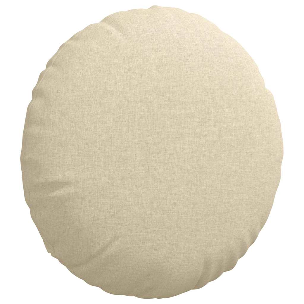 Cuscini per Seduta 2 pcs Crema Ã˜50 x 19 cm Tessuto