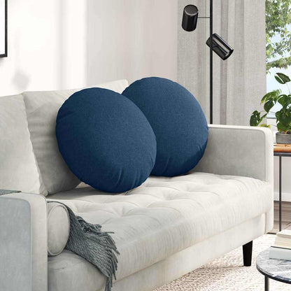 Cuscini per Seduta 2 pcs Blu Ã˜50 x 19 cm Tessuto