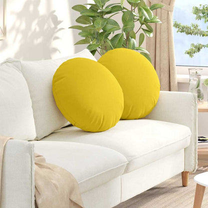 Cuscini per Seduta 2 pcs Giallo Chiaro Ã˜50 x 19 cm Tessuto