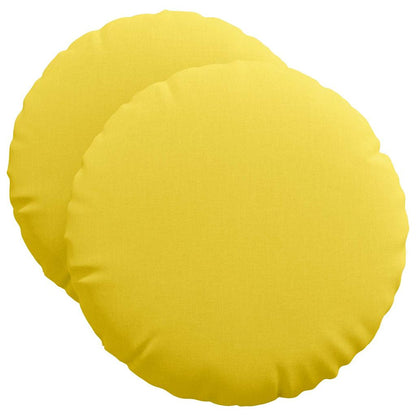 Cuscini per Seduta 2 pcs Giallo Chiaro Ã˜50 x 19 cm Tessuto