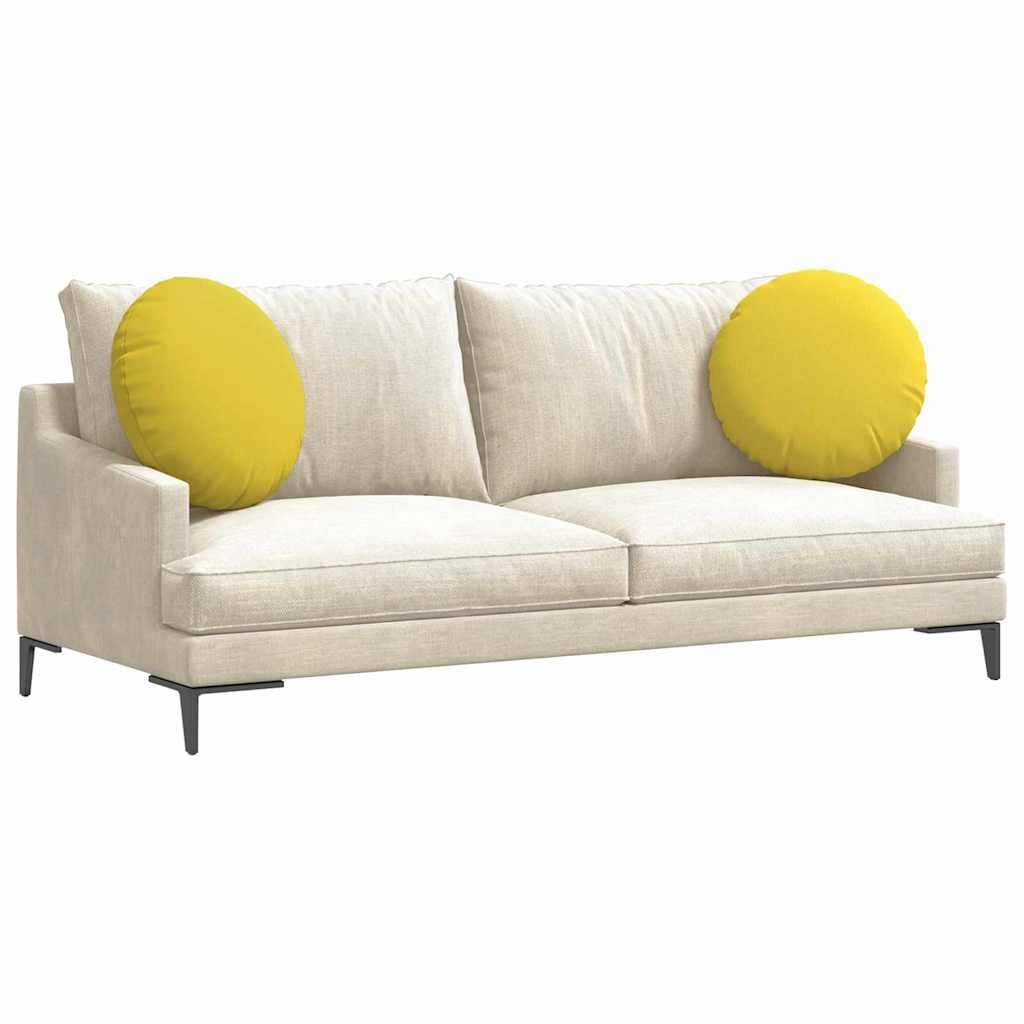 Cuscini per Seduta 2 pcs Giallo Chiaro Ã˜50 x 19 cm Tessuto