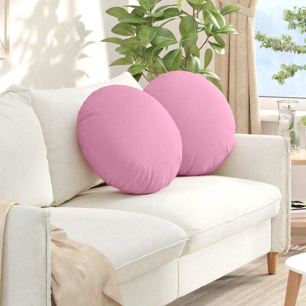 Cuscini per Seduta 2 pcs Rosa Ã˜50 x 19 cm Tessuto