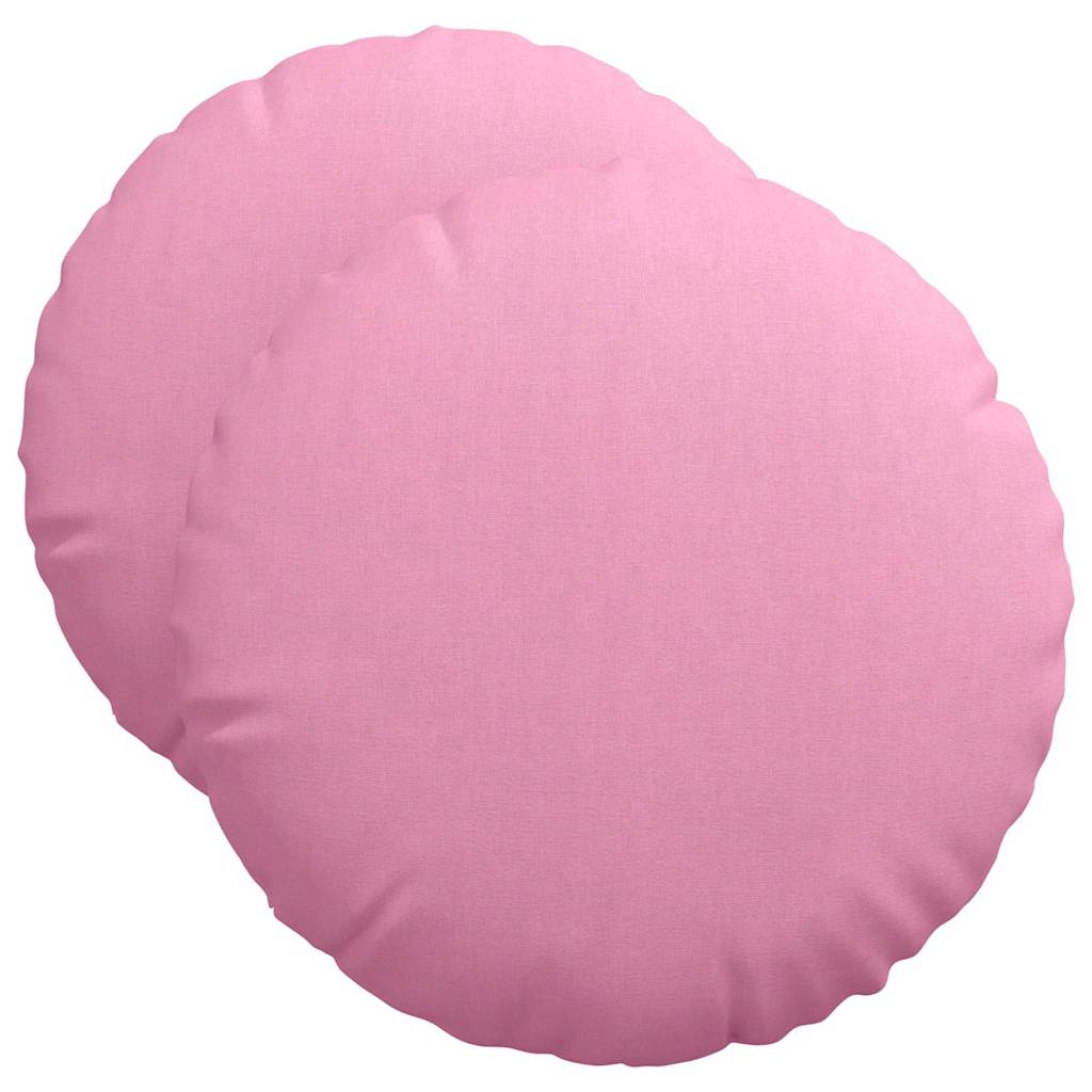 Cuscini per Seduta 2 pcs Rosa Ã˜50 x 19 cm Tessuto