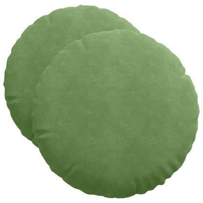 Cuscini per Seduta 2 pcs Verde chiaro Ã˜ 40 x 13 cm Velluto