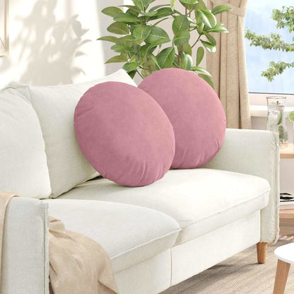 Cuscini per Seduta 2 pcs Rosa Ã˜ 40 x 13 cm Velluto
