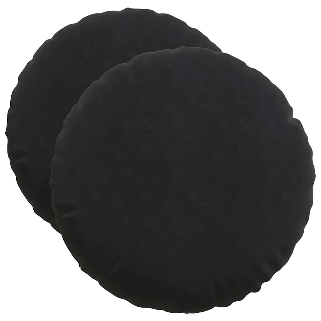 Cuscini per Seduta 2 pcs Nero Ã˜ 40 x 13 cm Velluto