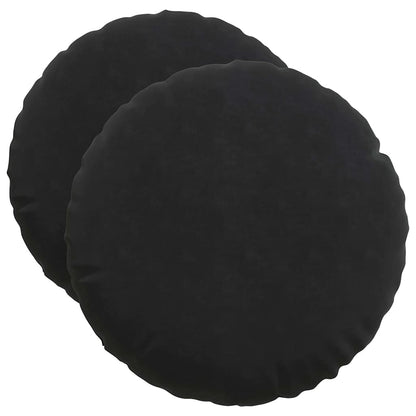 Cuscini per Seduta 2 pcs Nero Ã˜ 40 x 13 cm Velluto