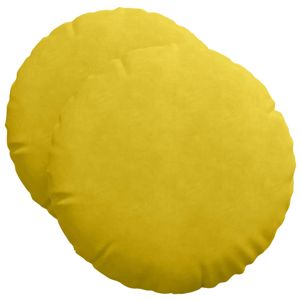 Cuscini per Seduta 2 pcs Giallo Ã˜ 40 x 13 cm Velluto