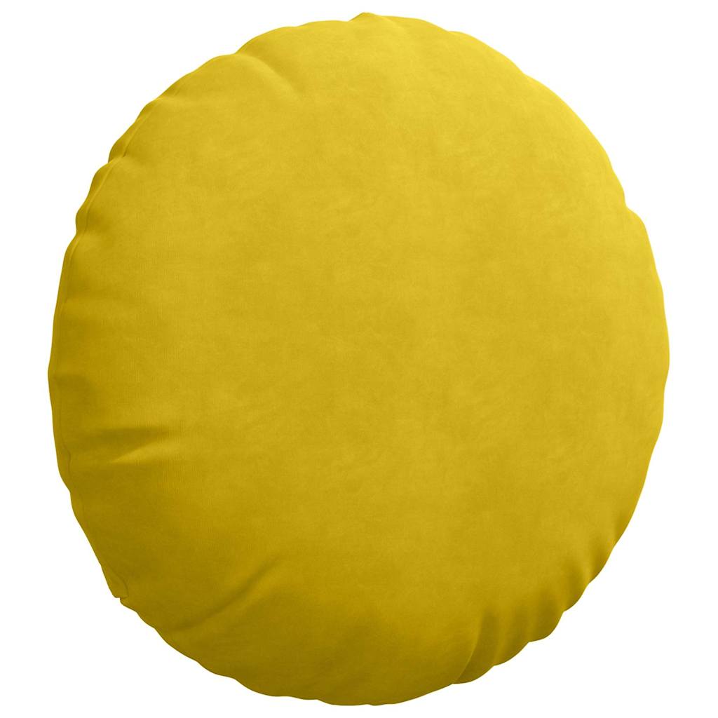 Cuscini per Seduta 2 pcs Giallo Ã˜ 40 x 13 cm Velluto
