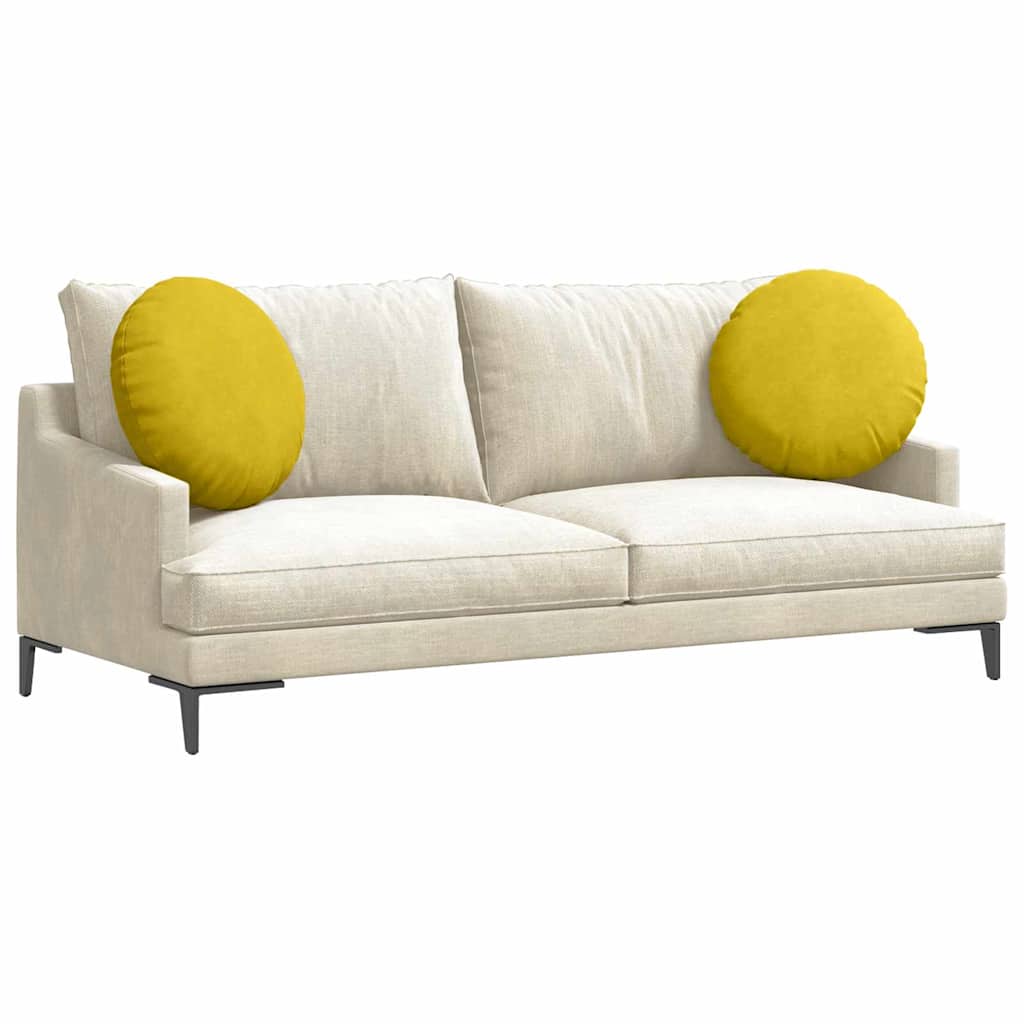 Cuscini per Seduta 2 pcs Giallo Ã˜ 40 x 13 cm Velluto