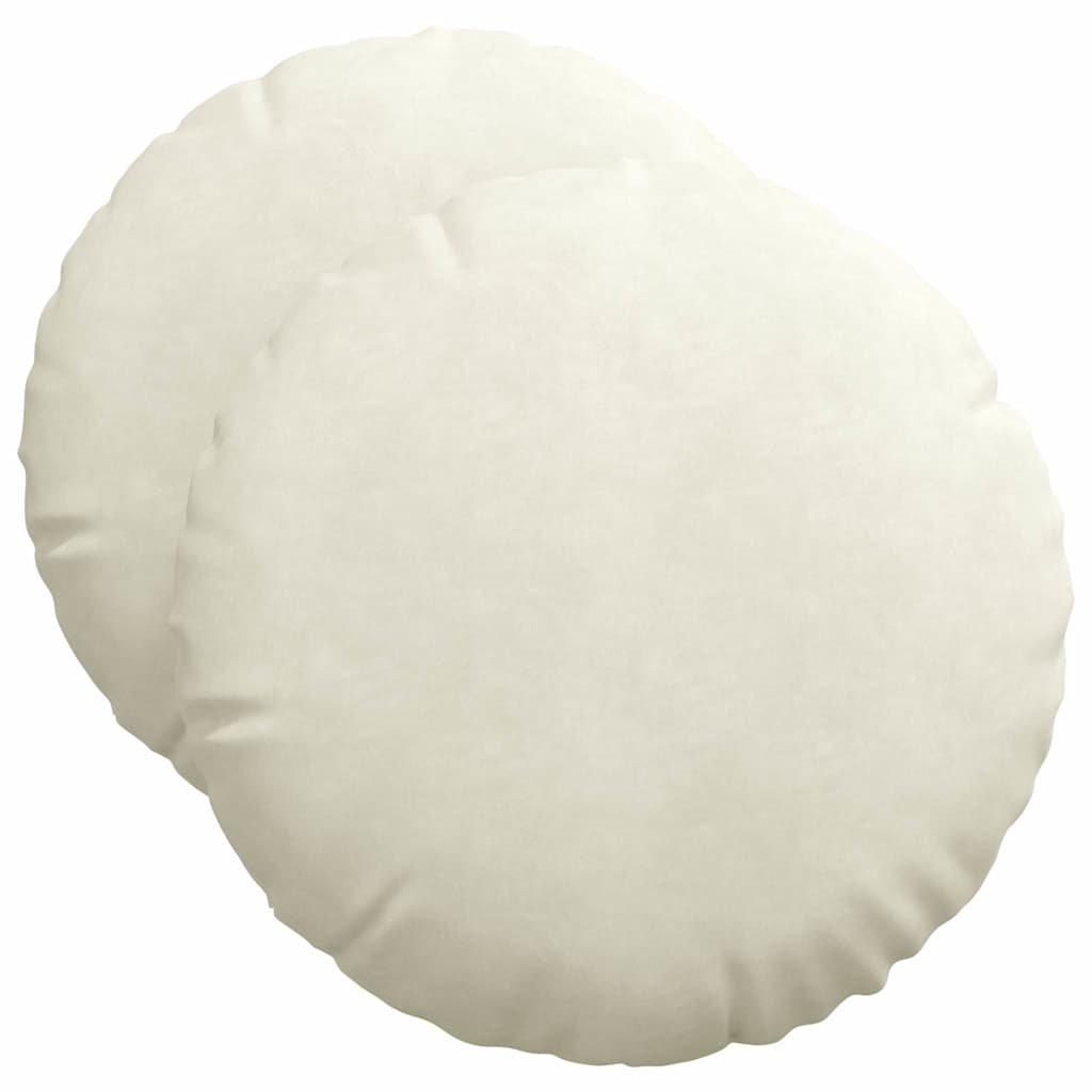 Cuscini per Seduta 2 pcs Crema Ã˜ 40 x 13 cm Velluto