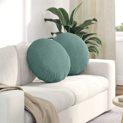 Cuscini per Seduta 2 pcs Verde Mare Ã˜ 40 x 13 cm Velluto